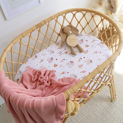 SNUGGLE HUNNY | FITTED BASSINET AND CHANGE PAD COVER | ICE CREAMS