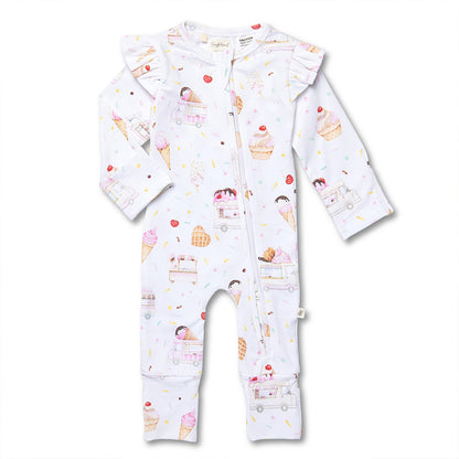SNUGGLE HUNNY | CONVERTIBLE FRILL ROMPER | ICE CREAMS