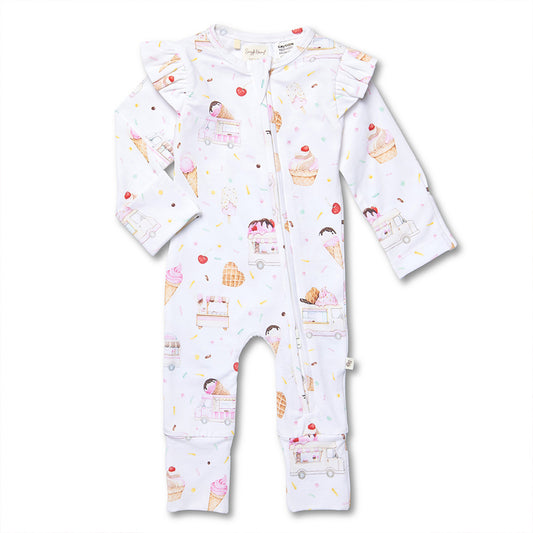 SNUGGLE HUNNY | CONVERTIBLE FRILL ROMPER | ICE CREAMS
