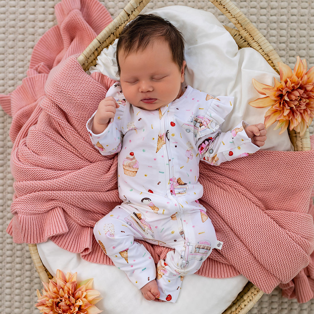 SNUGGLE HUNNY | CONVERTIBLE FRILL ROMPER | ICE CREAMS