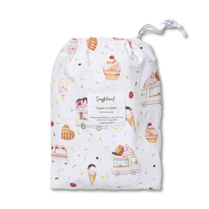 SNUGGLE HUNNY | FITTED COT SHEET | ICE CREAMS