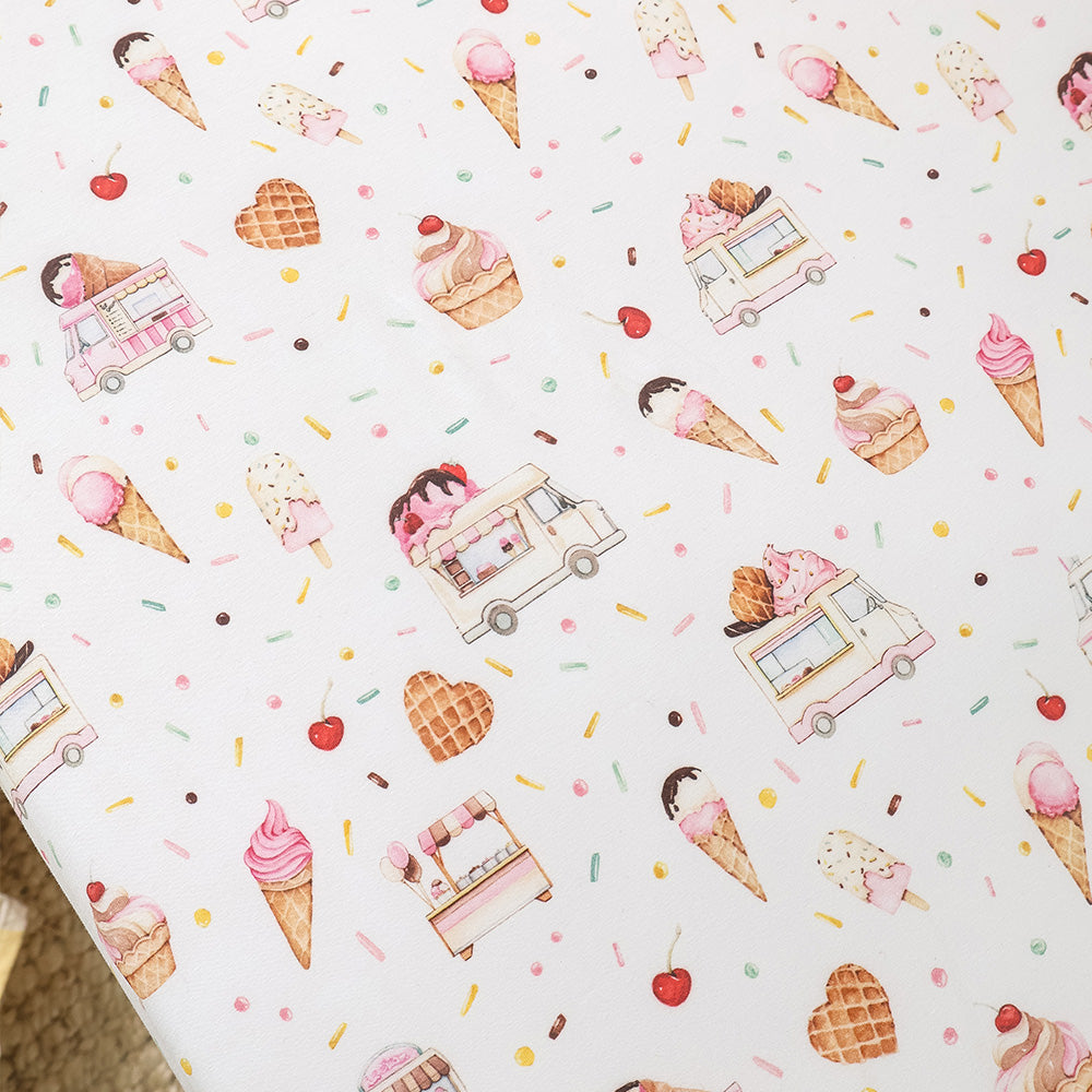 SNUGGLE HUNNY | FITTED COT SHEET | ICE CREAMS