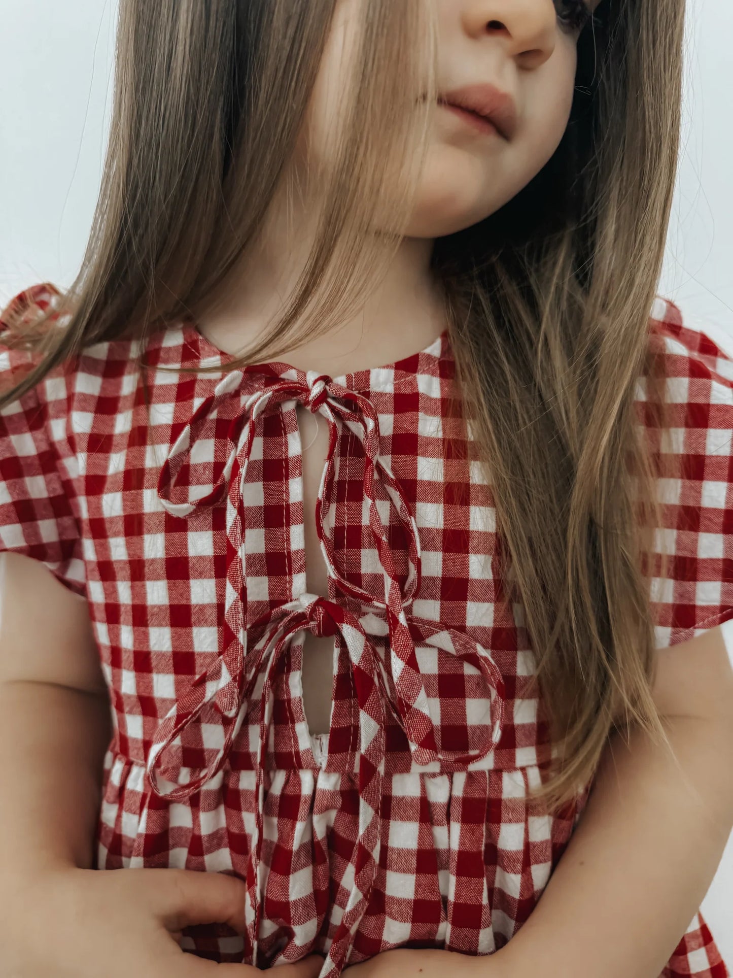 BLOSSOM AND PEAR DRESS | RED GINGHAM