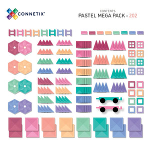 Connetix Tiles - 202 Piece Pastel Mega Pack