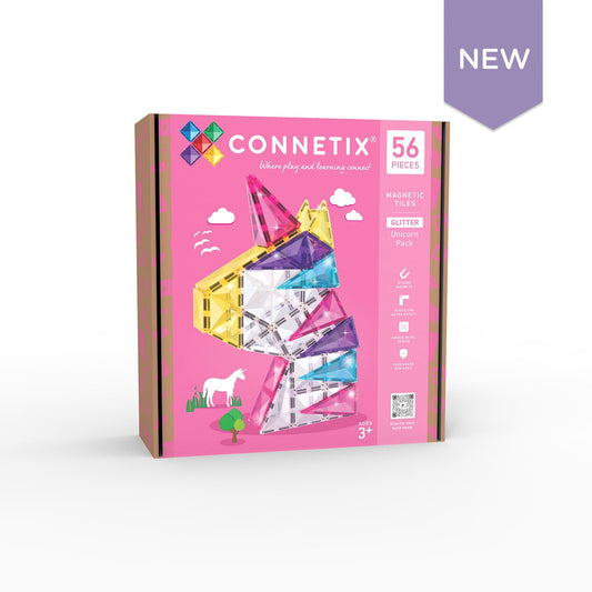 Connetix Tiles - 56 Piece Glitter Unicorn Pack