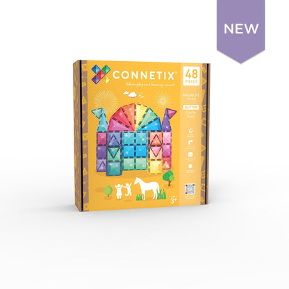 Connetix Tiles - 48 Piece Glitter Castle Pack
