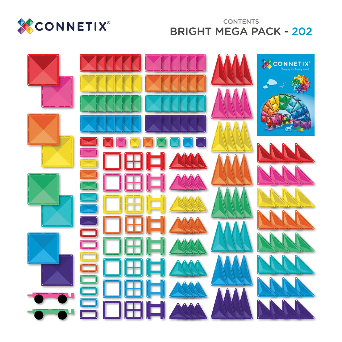 CONNETIX TILES | BRIGHT MEGA PACK | 202 PIECE