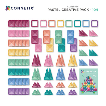 CONNETIX TILES | PASTEL CREATIVE PACK | 104 PIECE