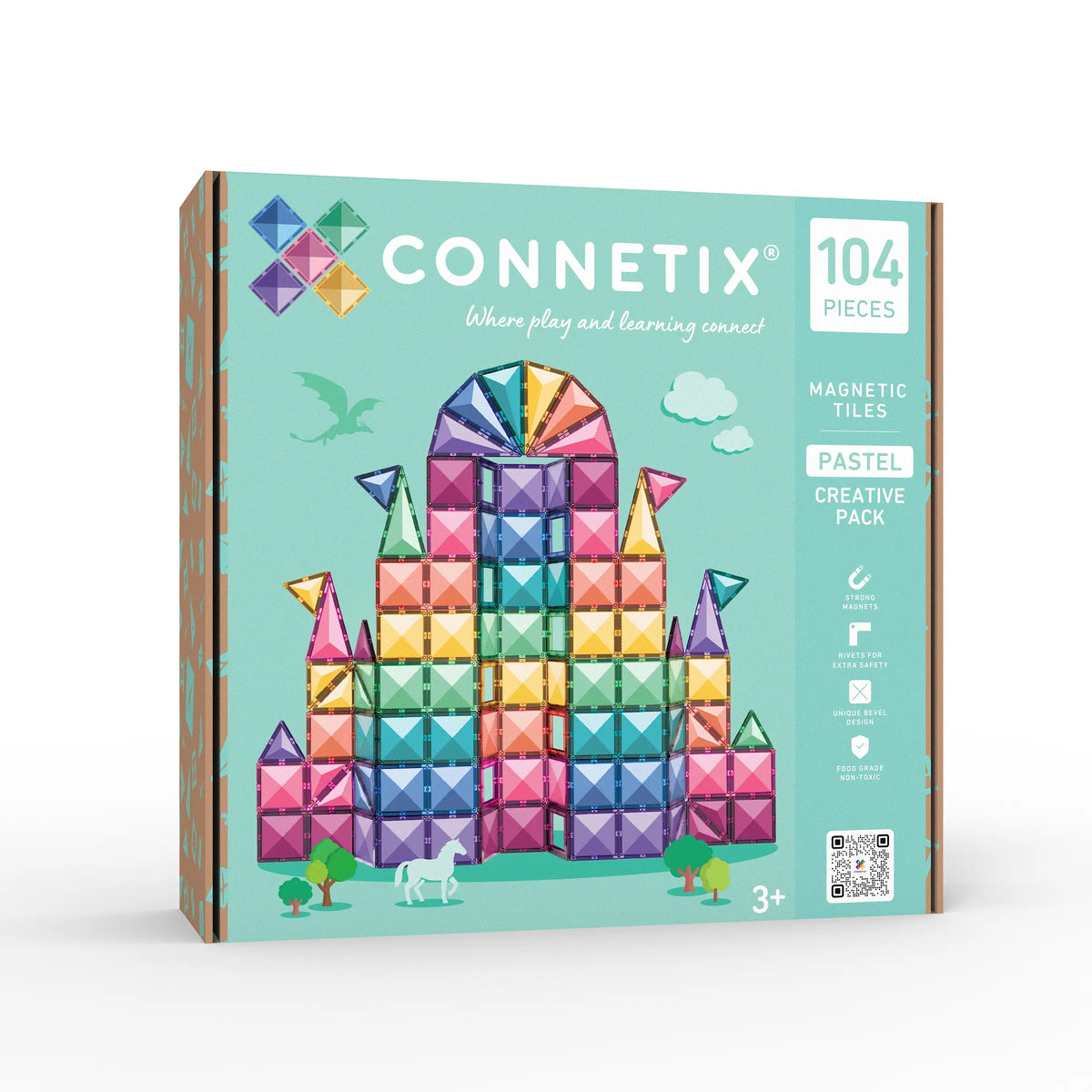 CONNETIX TILES | PASTEL CREATIVE PACK | 104 PIECE