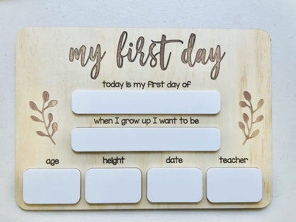 My First Day Of School Board - Angus & Dudley Collections