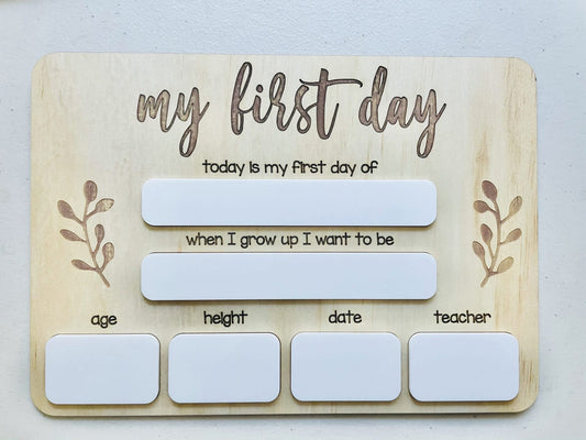 My First Day Of School Board - Angus & Dudley Collections