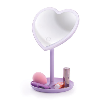 ISGIFT LIGHT UP LED HEART MIRROR PURPLE