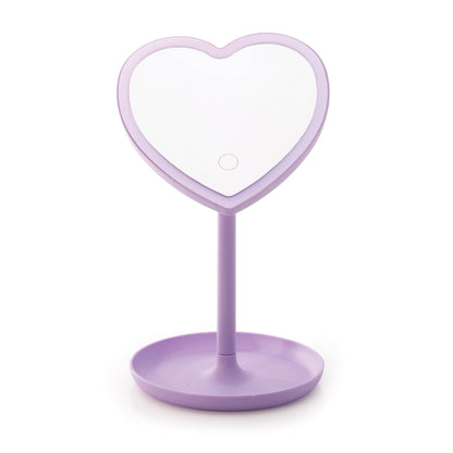 ISGIFT LIGHT UP LED HEART MIRROR PURPLE