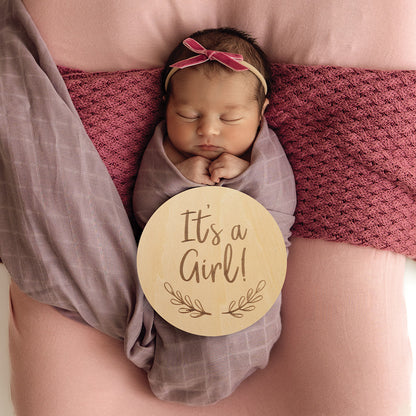 SNUGGLE HUNNY | WOODEN MILESTONE CARD | GENDER REVEAL