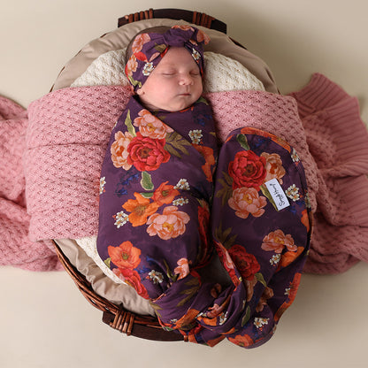 Snuggle Hunny Jersey Wrap and Headband Set - Sienna
