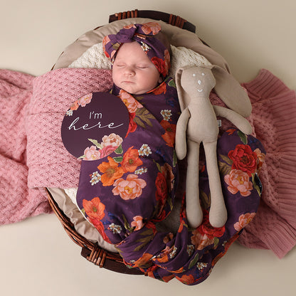 Snuggle Hunny Jersey Wrap and Headband Set - Sienna