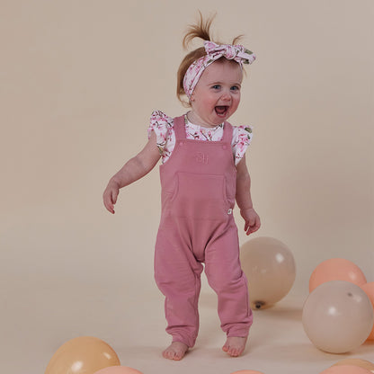 SNUGGLE HUNNY ORGANIC JOEY OVERALL | JEWEL PINK