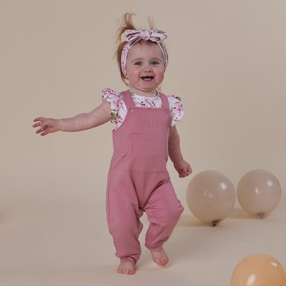 SNUGGLE HUNNY ORGANIC JOEY OVERALL | JEWEL PINK