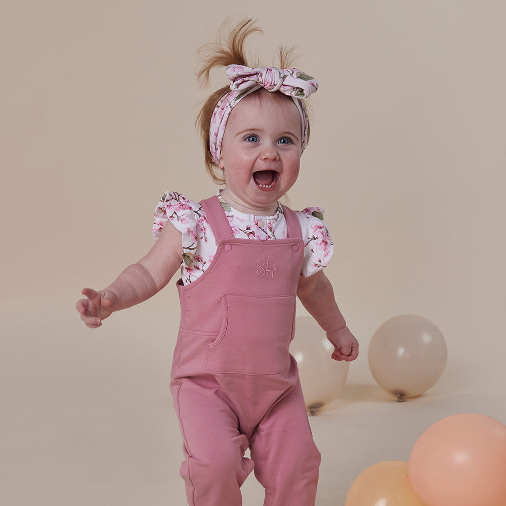 SNUGGLE HUNNY ORGANIC JOEY OVERALL | JEWEL PINK