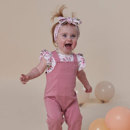 SNUGGLE HUNNY ORGANIC JOEY OVERALL | JEWEL PINK