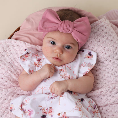 SNUGGLE HUNNY ORGANIC COTTON OVERSIZED BOW | JEWEL PINK