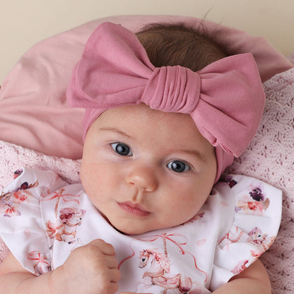 SNUGGLE HUNNY ORGANIC COTTON OVERSIZED BOW | JEWEL PINK