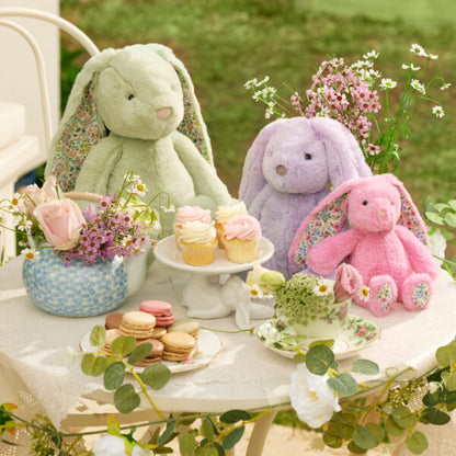 JIGGLE AND GIGGLE SOFT TOY BUNNY RATTLE | SHERBET PINK