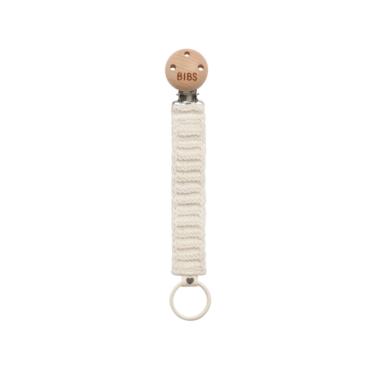 Bibs Dummy Clip - Knitted Ivory
