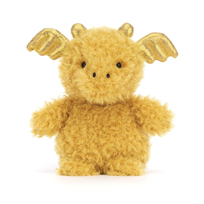 Jellycat Little Dragon Gold and Glitter