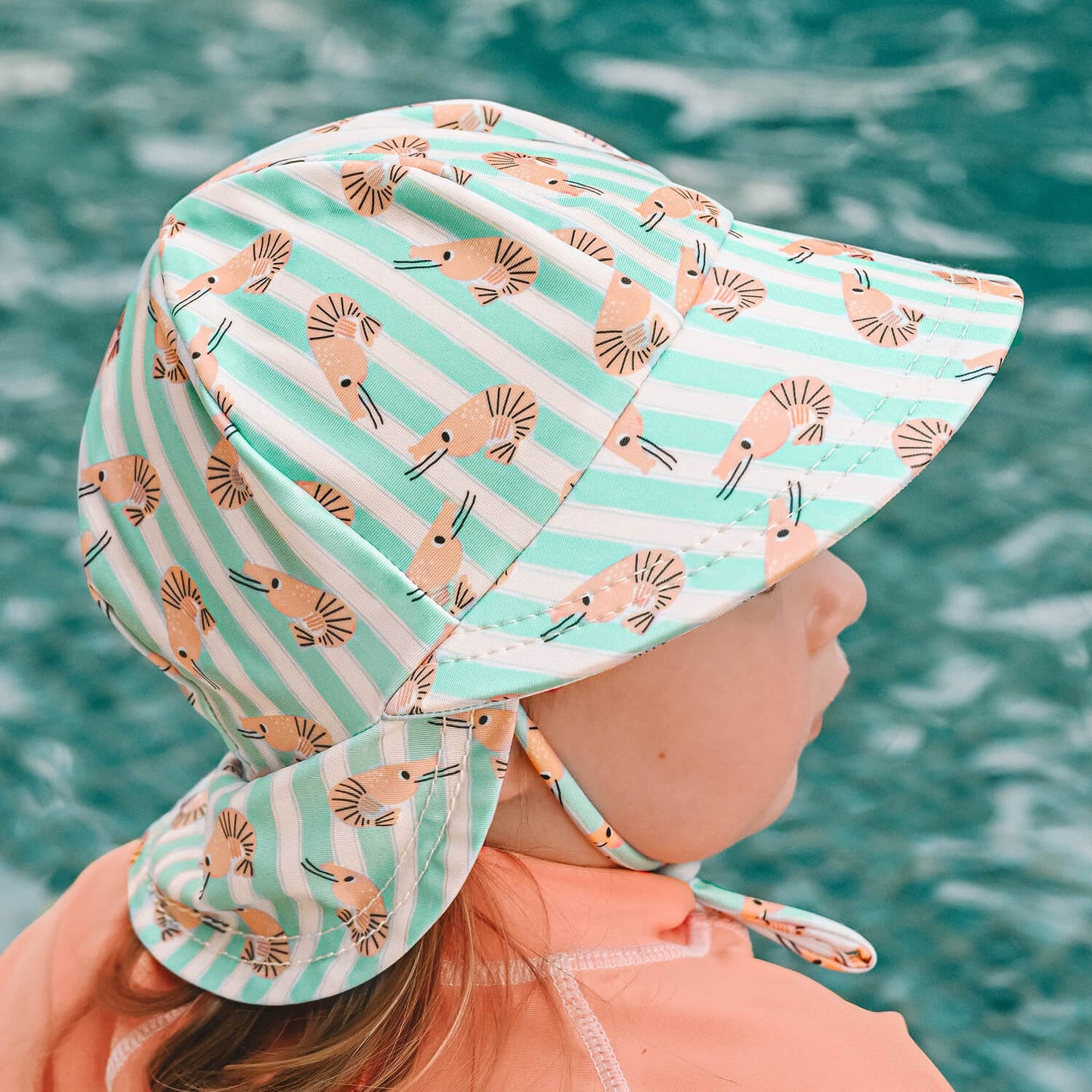 BEDHEAD SWIM LEGIONNAIRE FLAP BEACH HAT | SHRIMP