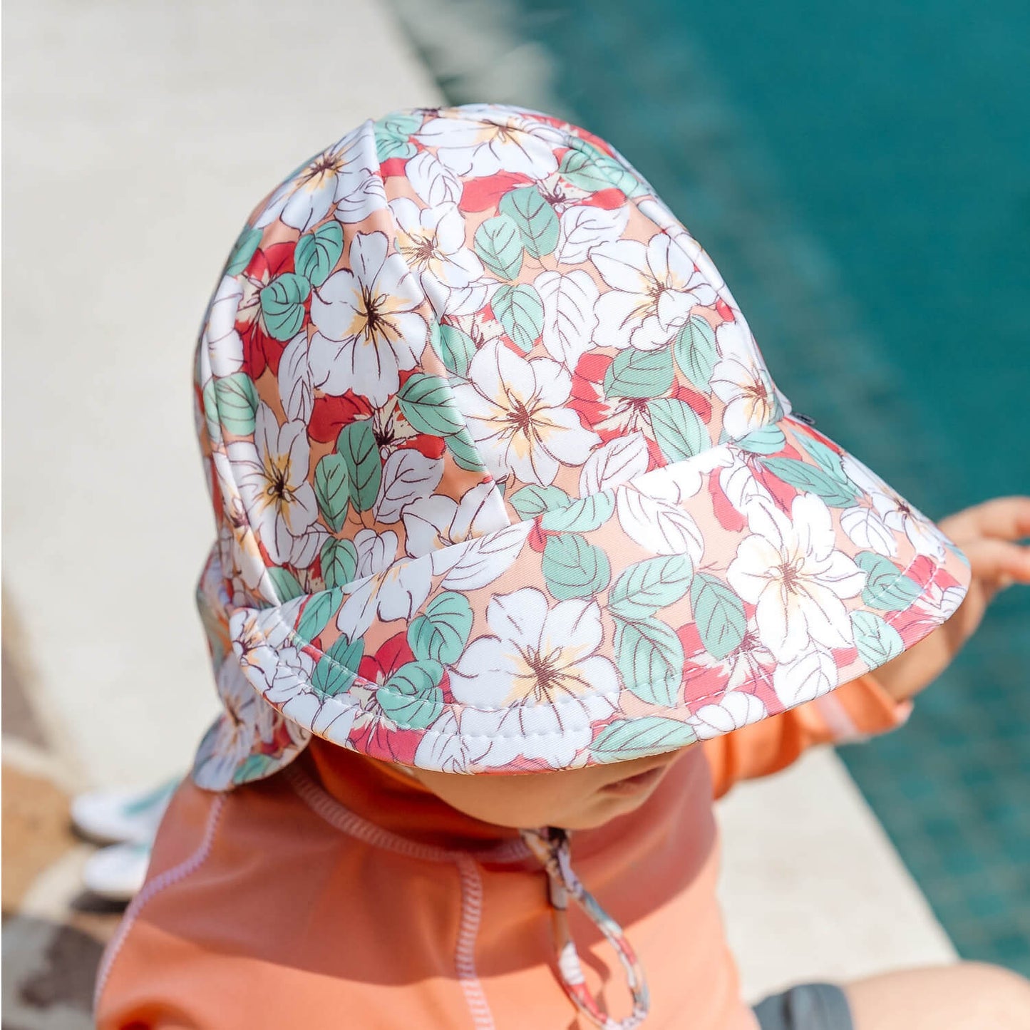 BEDHEAD SWIM LEGIONNAIRE FLAP BEACH HAT | HIBISCUS