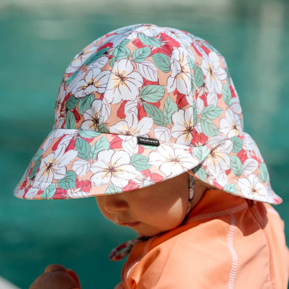 BEDHEAD SWIM LEGIONNAIRE FLAP BEACH HAT | HIBISCUS
