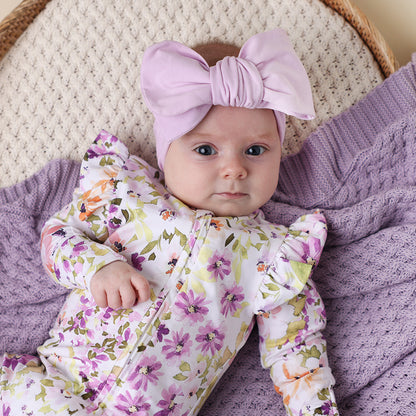 SNUGGLE HUNNY ORGANIC COTTON OVERSIZED BOW | LILAC