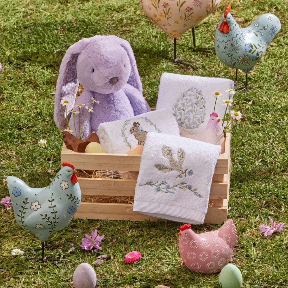 JIGGLE AND GIGGLE MEDIUM SOFT TOY BUNNY | LILAC FLORAL
