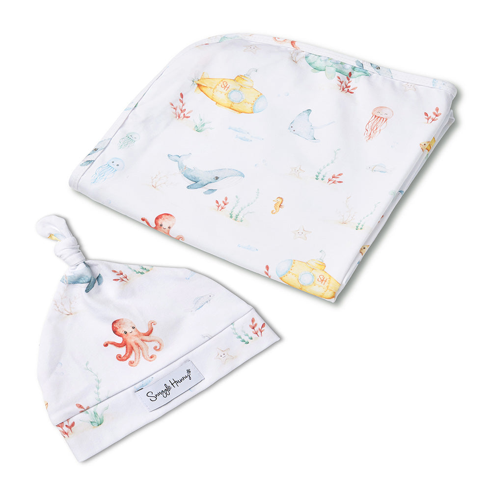 SNUGGLE HUNNY | JERSEY WRAP AND BEANIE SET | LITTLE SUBS