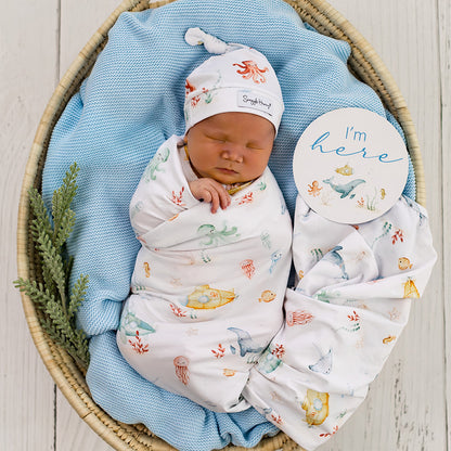 SNUGGLE HUNNY | JERSEY WRAP AND BEANIE SET | LITTLE SUBS