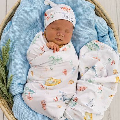 SNUGGLE HUNNY | JERSEY WRAP AND BEANIE SET | LITTLE SUBS