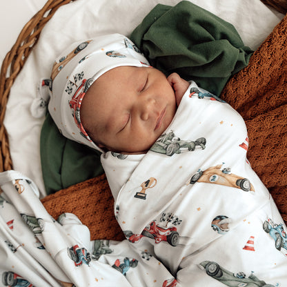 Snuggle Hunny Jersey Wrap and Beanie Set | Little Racers