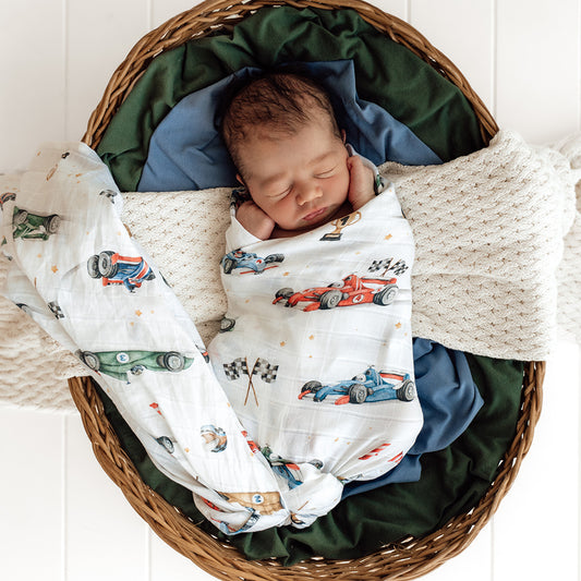 Snuggle Hunny Organic Cotton Muslin Wrap | Little Racers