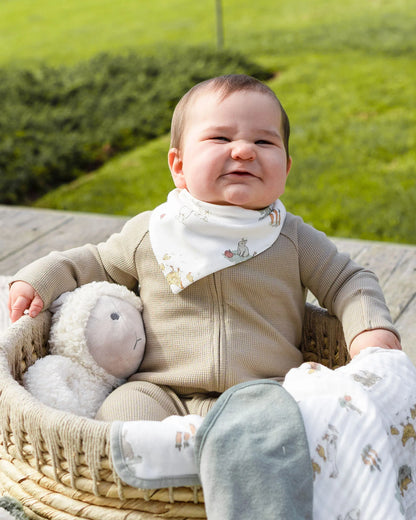 LITTLE LINEN BOXED BABY GIFT SET | FARMYARD LAMB