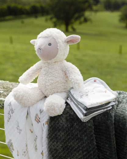 LITTLE LINEN BOXED BABY GIFT SET | FARMYARD LAMB