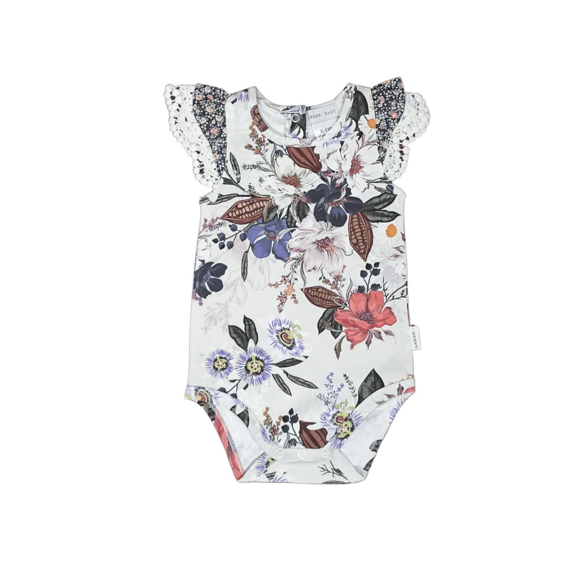 LOVE HENRY | GIRLS KNIT ROMPER | NATIVE FLORAL