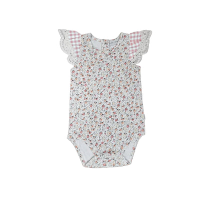 LOVE HENRY | GIRLS KNIT ROMPER | PETITE FLORAL