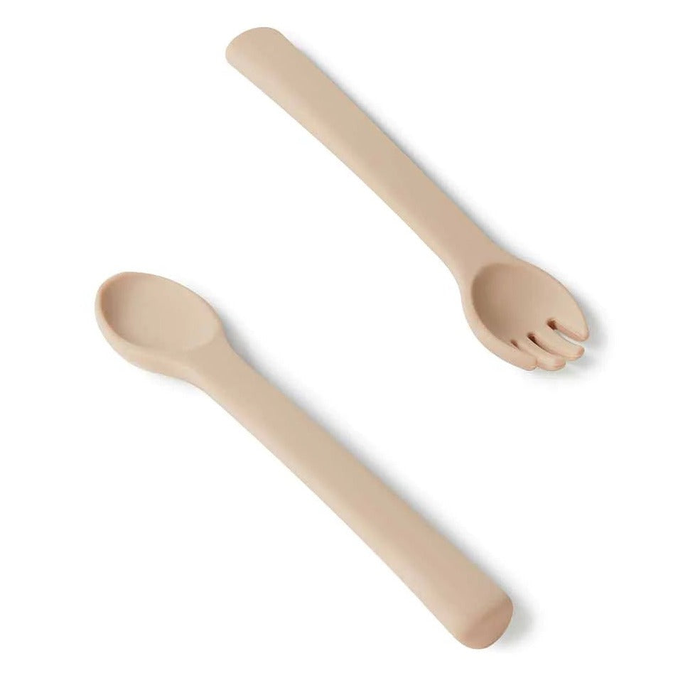Snuggle Hunny silicone cutlery set - angus and dudley