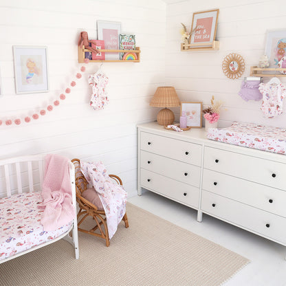 Snuggle Hunny Fitted Bassinet & Change Pad Cover - Mermaid