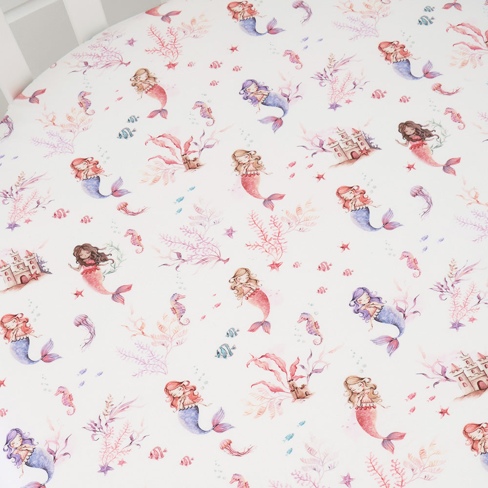 Snuggle Hunny Fitted Cot Sheet - Mermaid