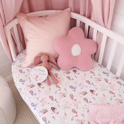 Snuggle Hunny Fitted Cot Sheet - Mermaid