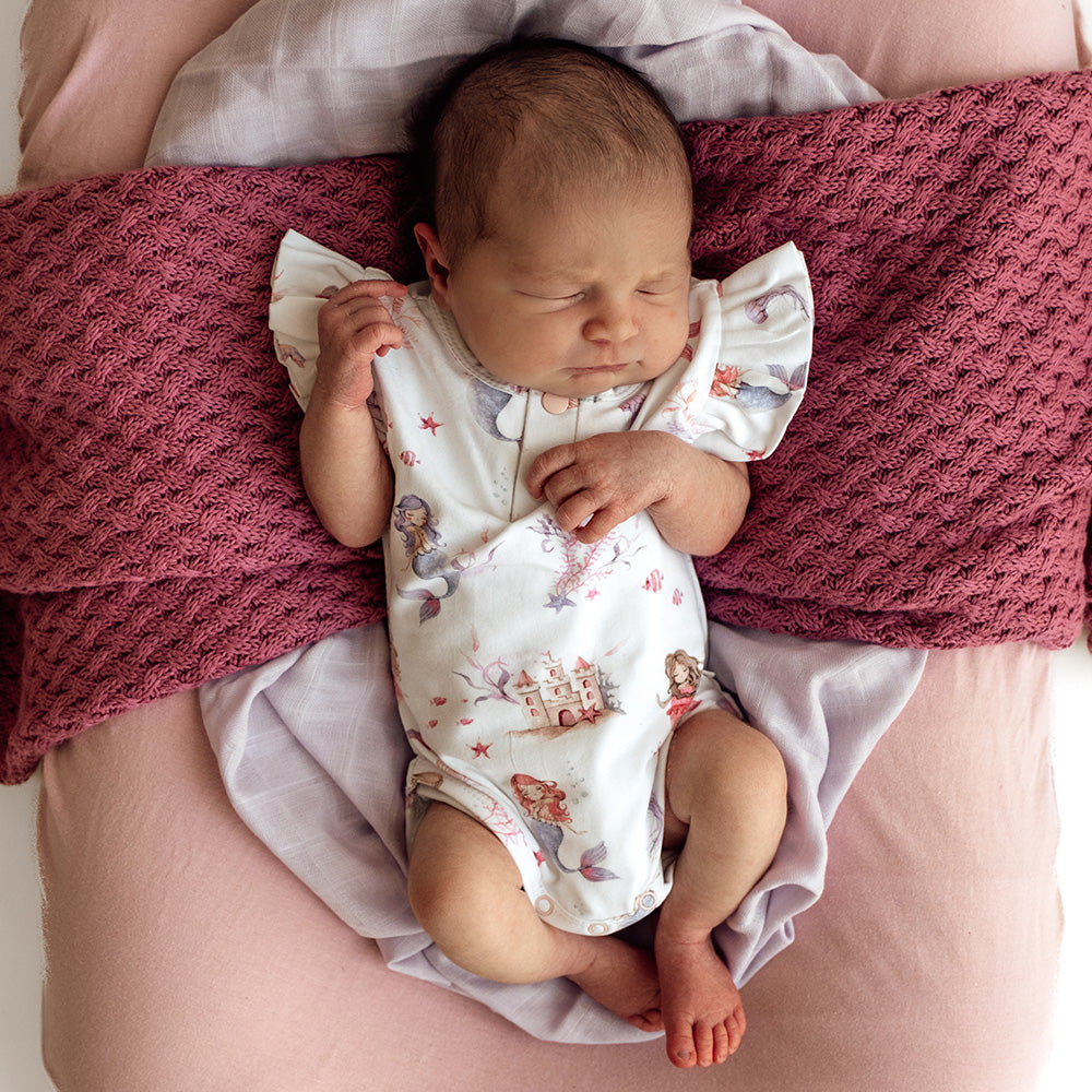 Snuggle Hunny Bodysuit Short Sleeve With Frill - Mermaid