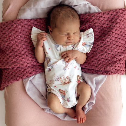 Snuggle Hunny Bodysuit Short Sleeve With Frill - Mermaid