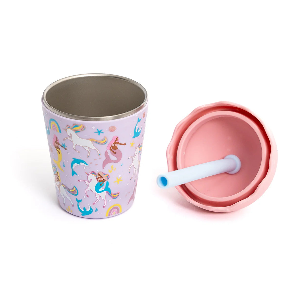 CHINO CLUB MINI SMOOTHIE CUP WITH STRAW | MERMAIDS AND UNICORNS
